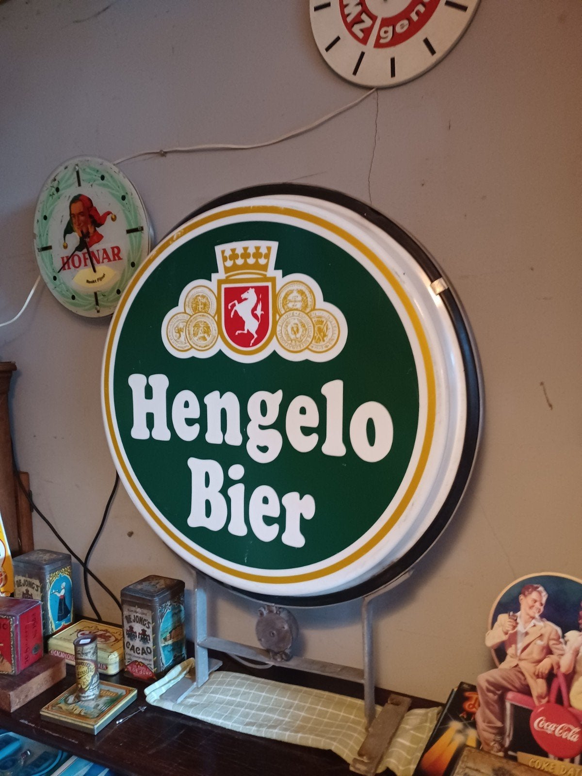 lichtbak Hengelo Bier.  Nostalgie. Zeldzaam., Ophalen, Lichtbak of (neon) lamp