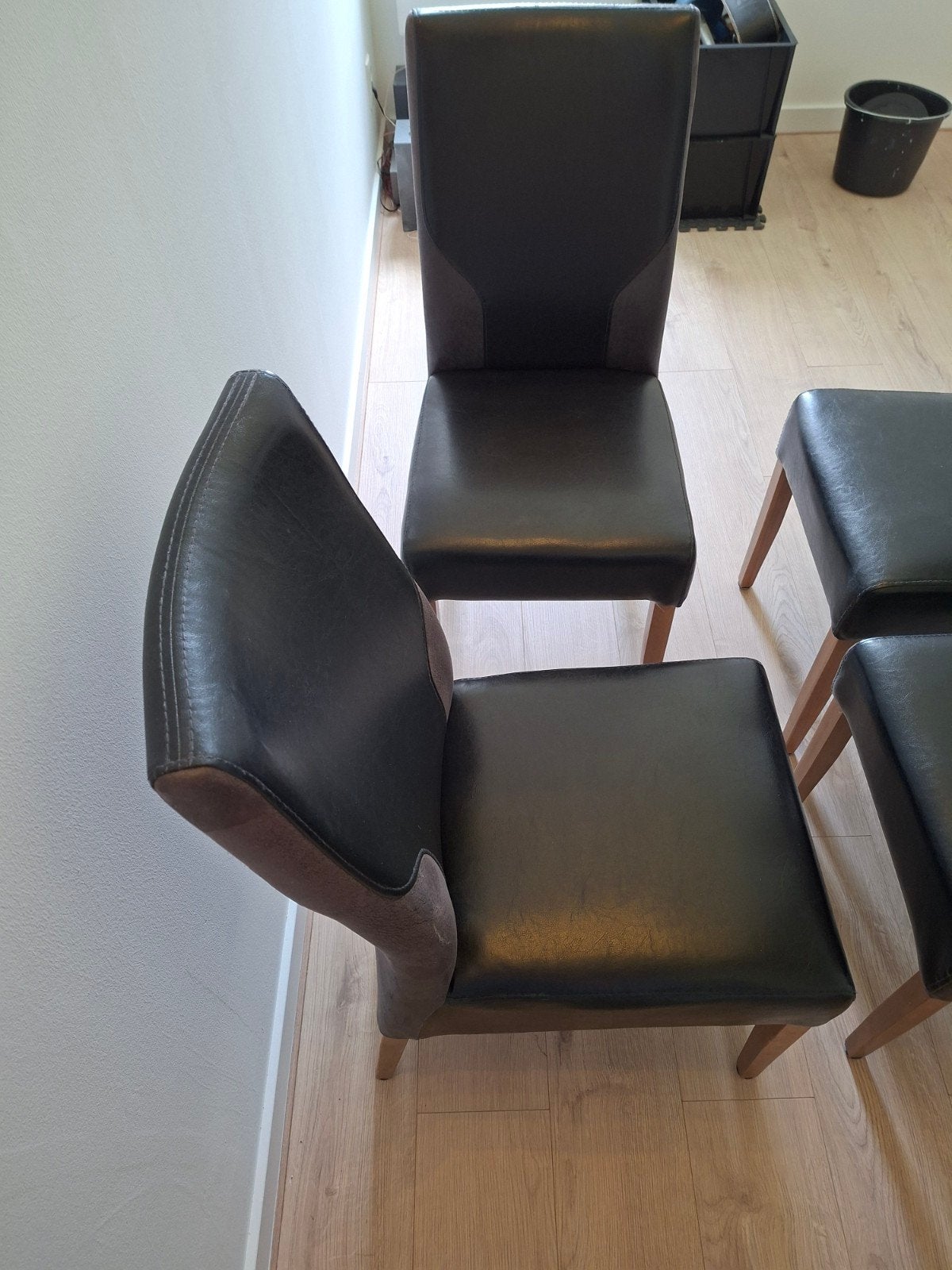 4 Mooie eetkamer stoelen, Ophalen, Overige materialen, Gebruikt, Zwart