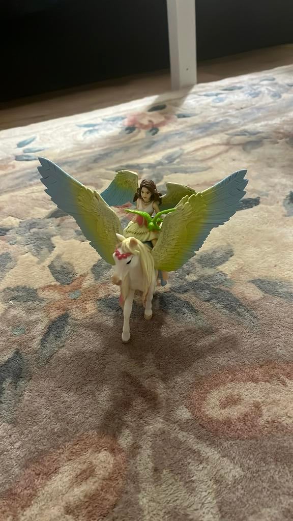 Schleich figuur - unicorn, meisje, vogel, Ophalen of Verzenden, Zo goed als nieuw