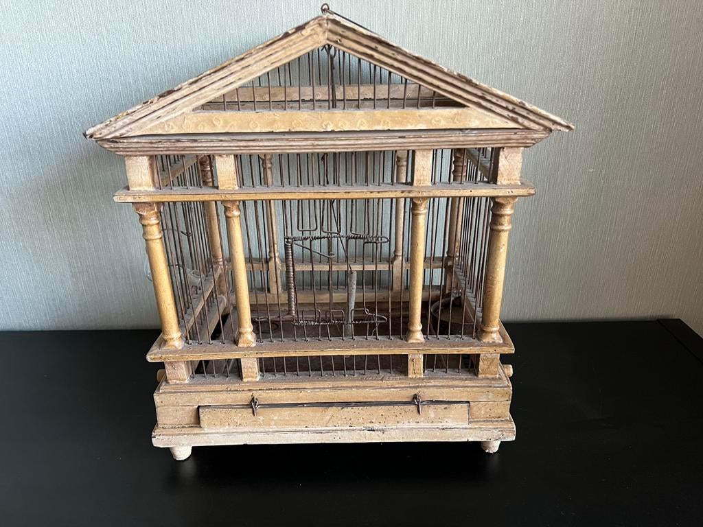 brocante vogelkooi, Ophalen, Hout, Vogelkooi