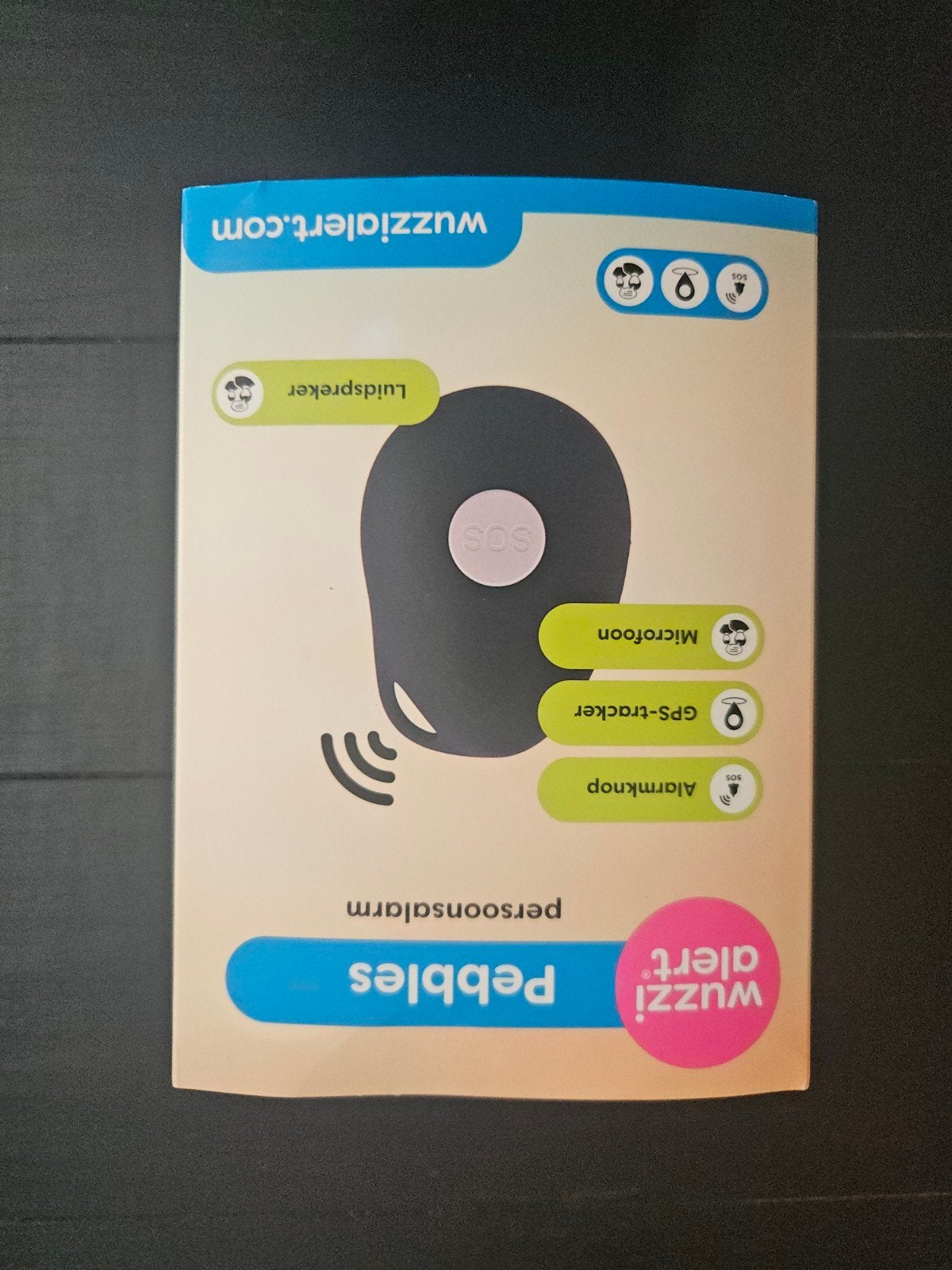 Wuzzi Alert Pebbles (4G) Persoonsalarm – Compleet in doos, Ophalen of Verzenden, Zo goed als nieuw