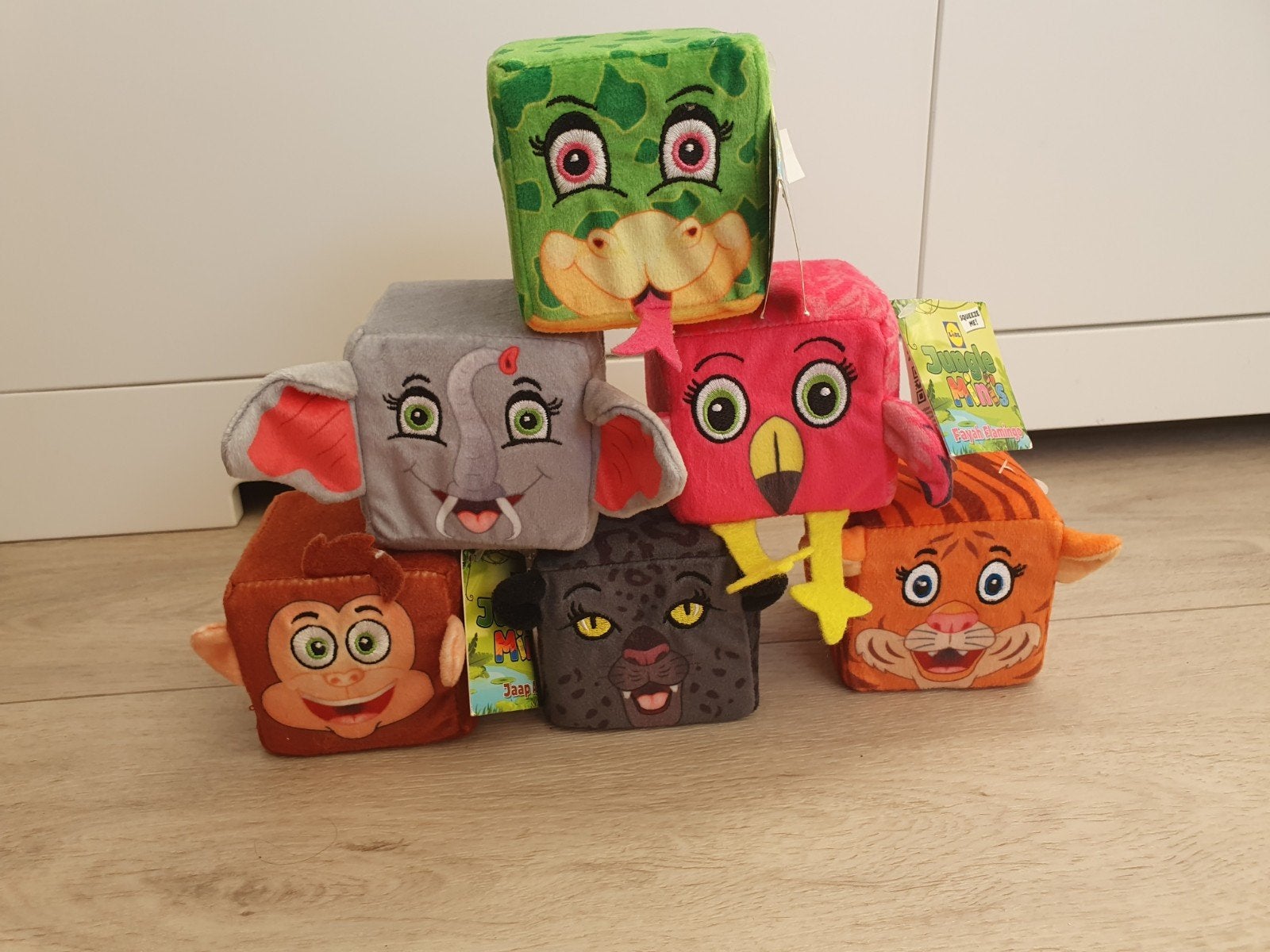 Lidl Jungle Mini's knuffels, 6  (sommige nieuw met kaartje), Ophalen of Verzenden, Zo goed als nieuw, Meerkleurig, Overige typen