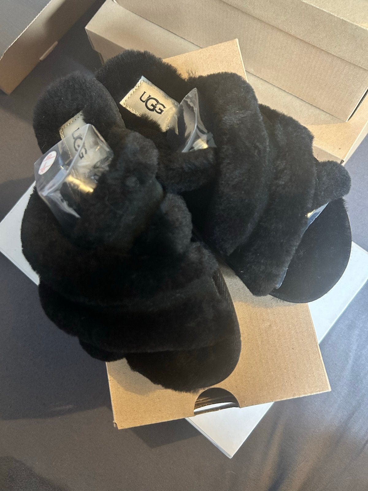 Nieuwe UGG Fluff Huis Slippers Zwart, Kleding | Dames, Ophalen of Verzenden, Nieuw, Zwart, Slippers