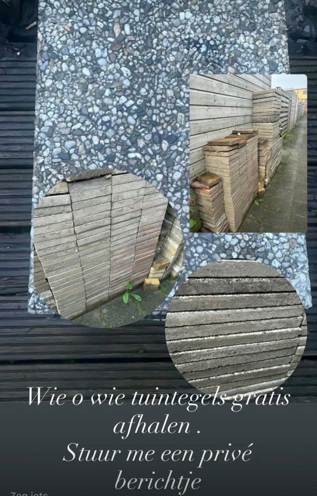 tegels 60x40, Tuin en Terras, Ophalen, Gebruikt, Beton, Terrastegels