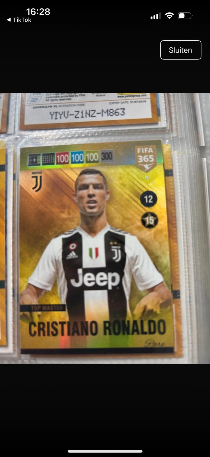 Ronaldo 2019 panini kaart limed edtion!