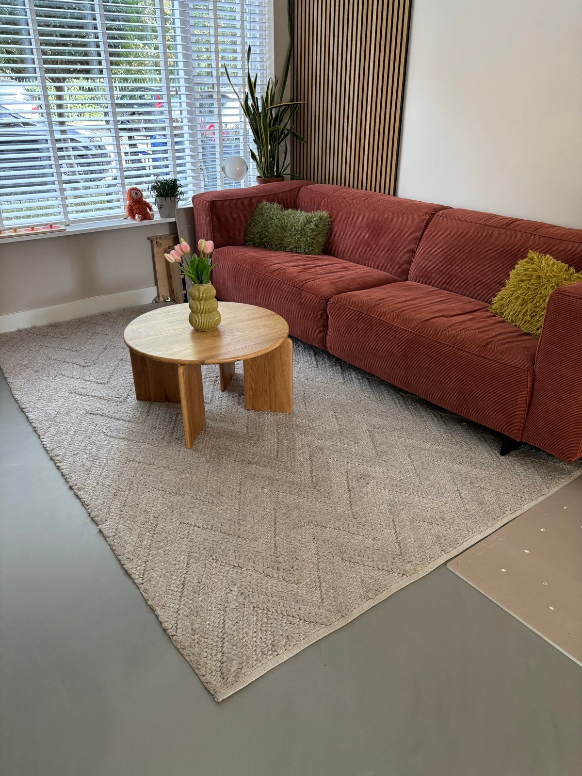 Kwantum vloerkleed 200x280 - Wol - Handgemaakt, Huis en Inrichting, Ophalen, Gebruikt, 200 cm of meer, Grijs