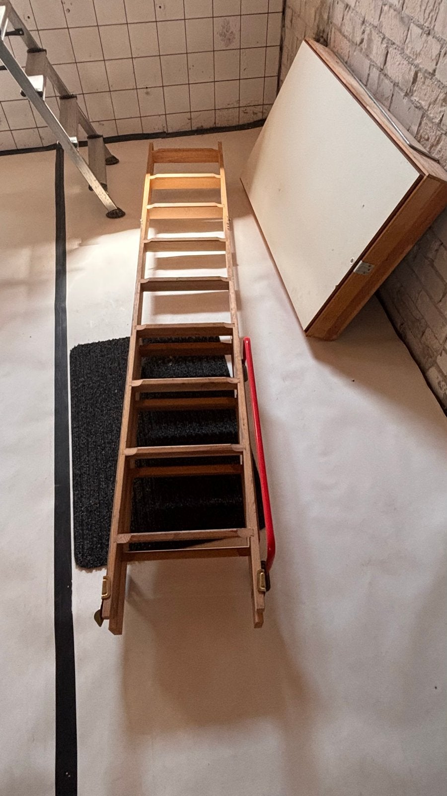 Houten vlizotrap met luik - Opvouwbaar en ruimtebesparend, Ophalen, Gebruikt, Trap, Opvouwbaar of Inschuifbaar
