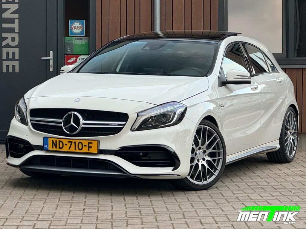 Mercedes-benz A-KLASSE A45 AMG 4- Matic ori NL Pano Distr. s, Auto's, Automaat, 4 cilinders, Wit, 1455 kg