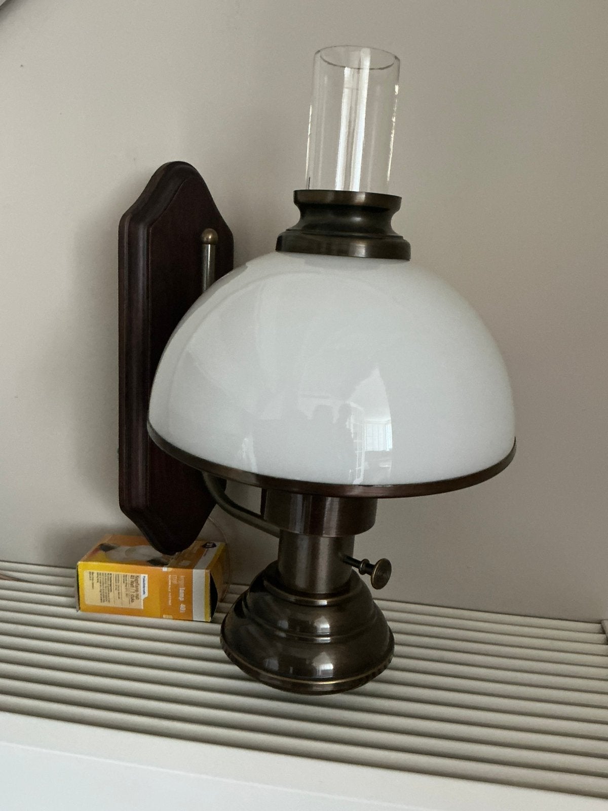 Vintage wandlamp, Ophalen, Gebruikt, Hout