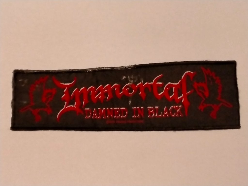 Immortal Damned in Black superstrip patch embleem kleding, Verzamelen, Muziek, Artiesten en Beroemdheden, Verzenden, Gebruikt