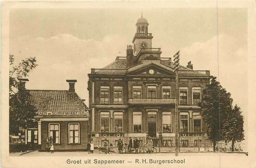 380-679-013 Sappemeer R H Burgerschool, Verzenden, Voor 1920, Groningen
