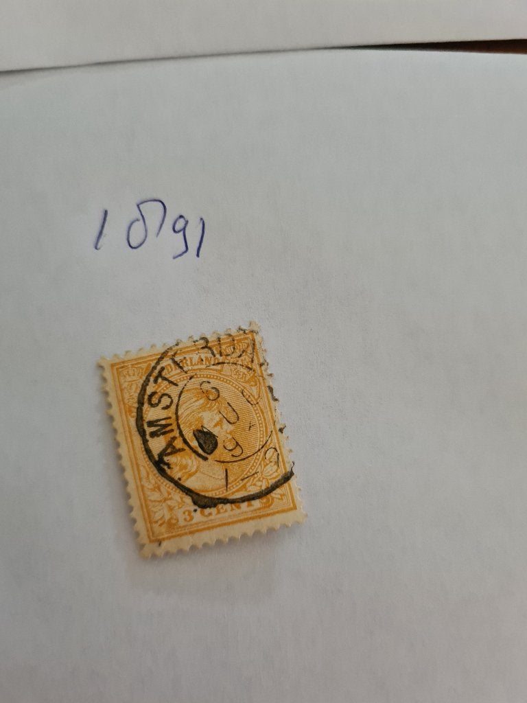 7827 nederland prinses wilhelmina 3 ct 1891, Postzegels en Munten, Postzegels | Nederland, Verzenden