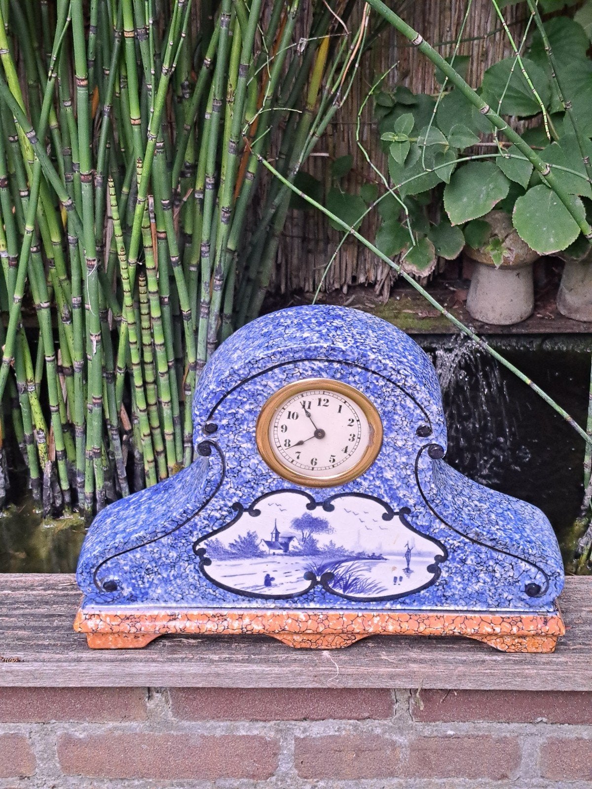 art deco vintage delftsblauwe klok, Ophalen of Verzenden
