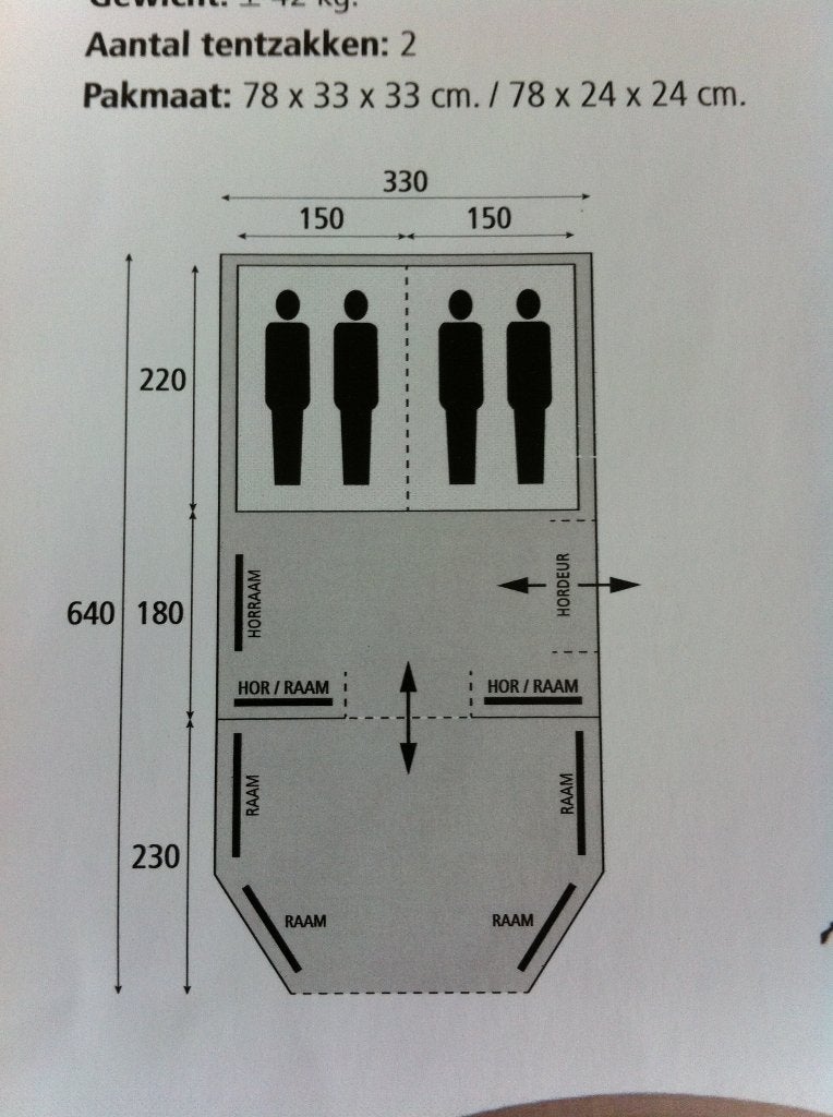 Tunnel tent Bardani Modena 4p, Ophalen, Gebruikt, Tot en met 4