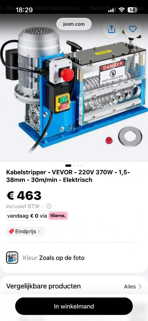 Stripmachiene koperdraad NIEUW in kist, Ophalen, Nieuw