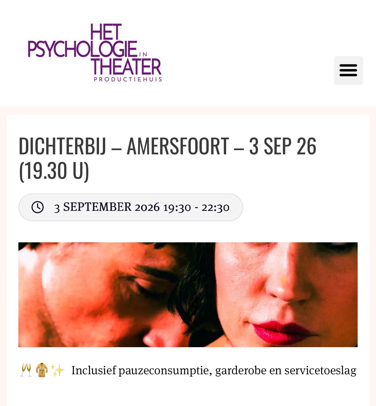 2x Ticket 3 September Amersfoort ‘Dichterbij’ te koop, Tickets en Kaartjes, Theater | Toneel, Dans en Opera, Twee personen, September