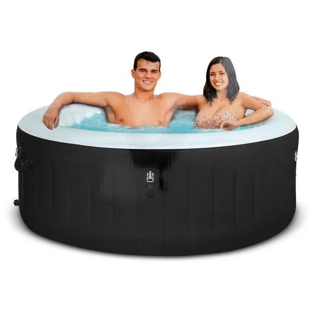Opblaasbaar bubbelbad jacuzzi - Ø 170 x 66 cm - 2-3 personen, Tuin en Terras, Bubbelbaden en Hottubs, Ophalen, Zo goed als nieuw