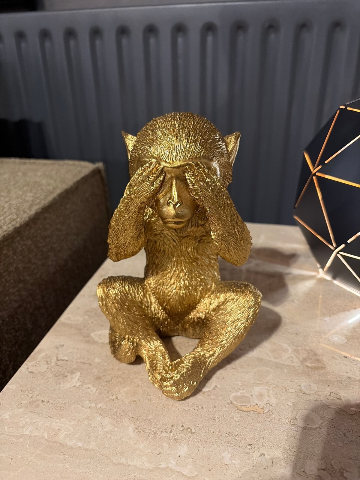 Ongeopend Coco Maison Beeldje Gouden Aap 'No See' - 20 cm, Overige materialen, Nieuw, Ophalen of Verzenden, Goud