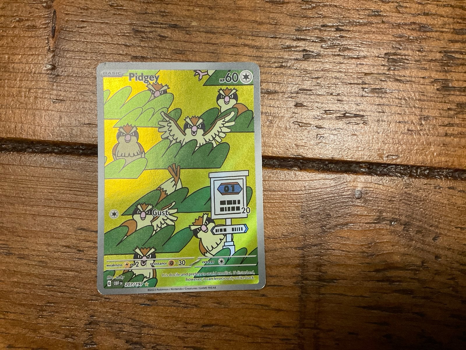 Pidgey Pokémon kaart (Foil), Ophalen of Verzenden, Gebruikt, Losse kaart, Foil