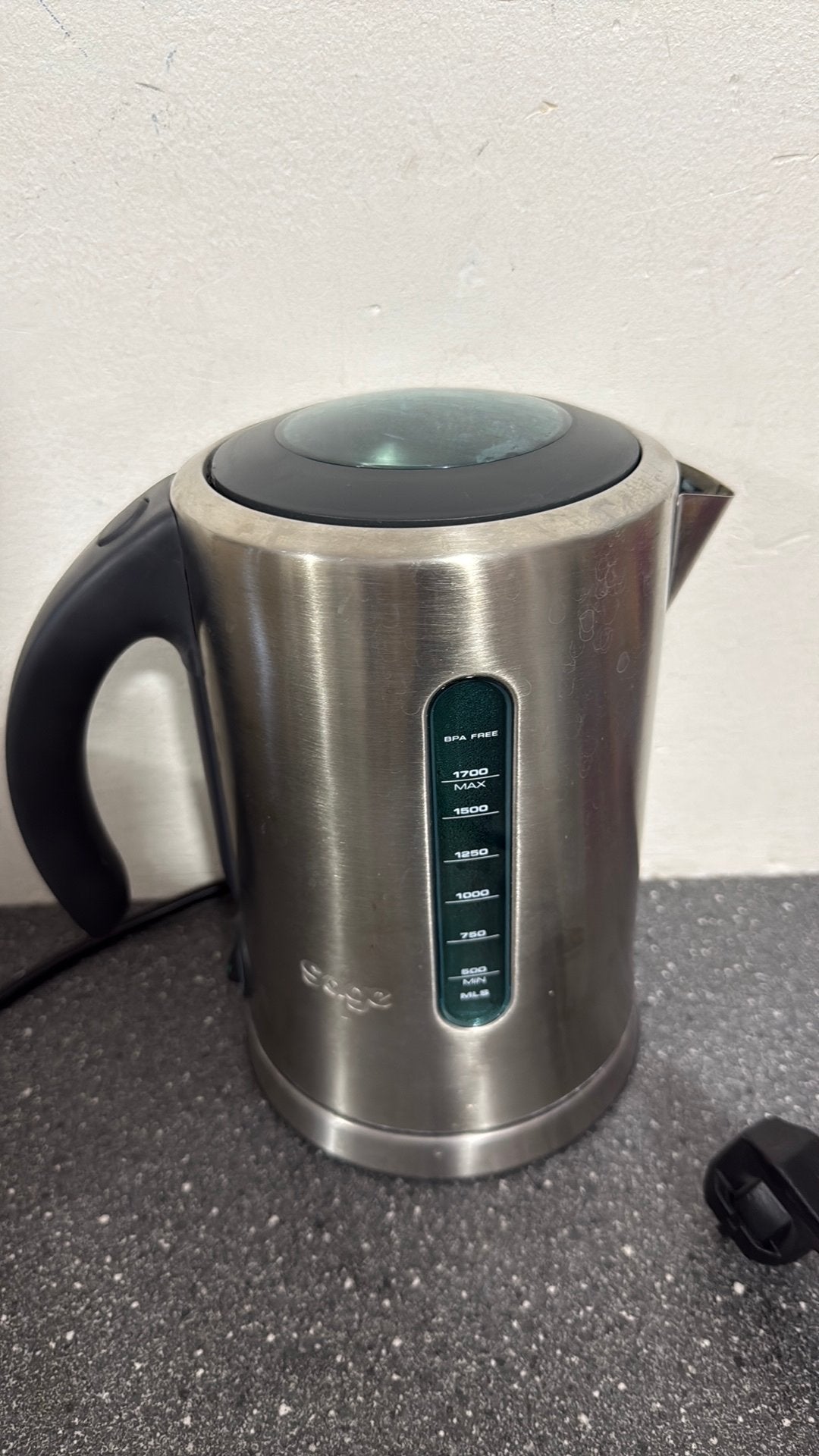 Sage SKE700 Soft Top Pure – RVS waterkoker, 1 tot 2 liter, Ophalen of Verzenden, Zo goed als nieuw, Rvs