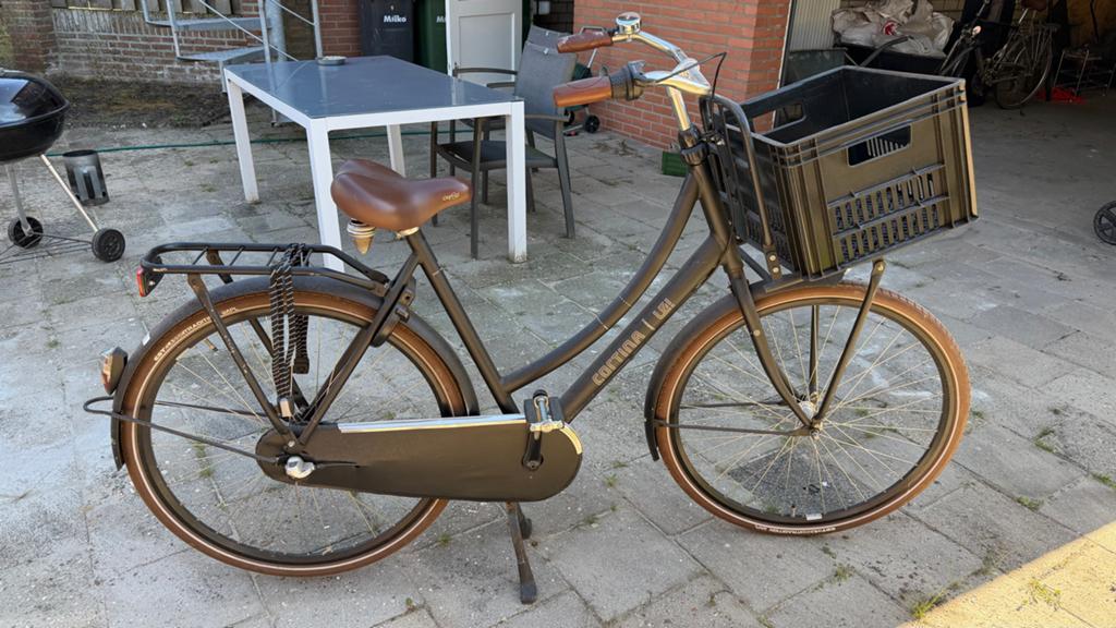 Cortina U4 Transportfiets met bak, Terugtraprem, Gebruikt, Versnellingen, 56 cm of meer