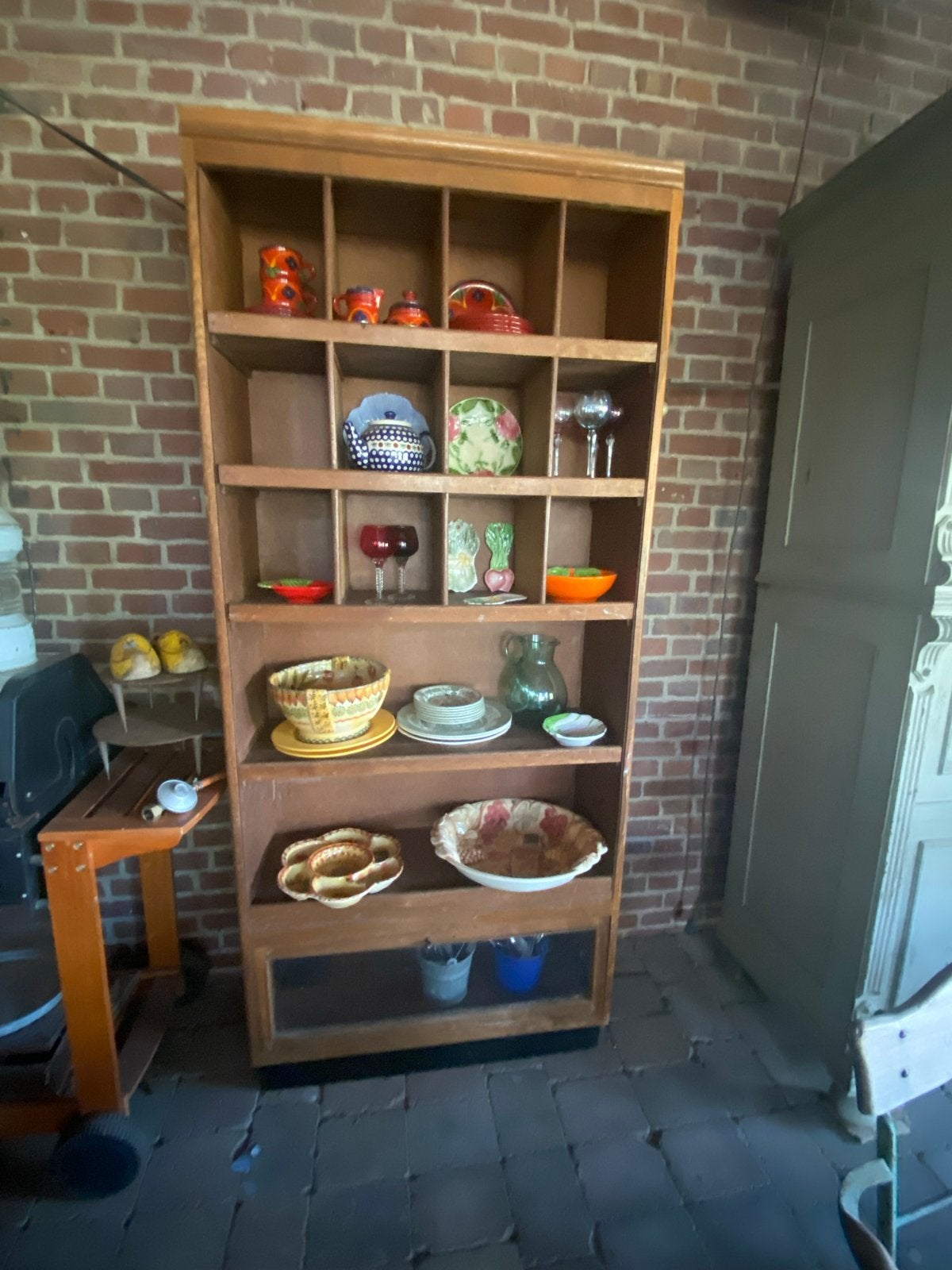 Houten vakkenkast - opbergkast, Antiek en Kunst, Curiosa en Brocante, Ophalen