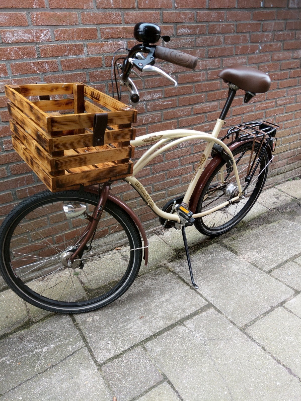 Sparta Basic Bullet herenfiets met Voordrager en 7 Versn, Fietsen en Brommers, Minder dan 10 versnellingen, Gebruikt, Velgrem