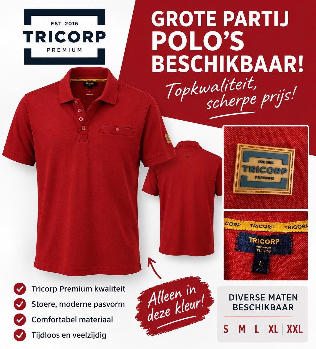Partij Tricorp polo’s beschikbaar vanaf begin januari!, Ophalen of Verzenden, Nieuw, Heren