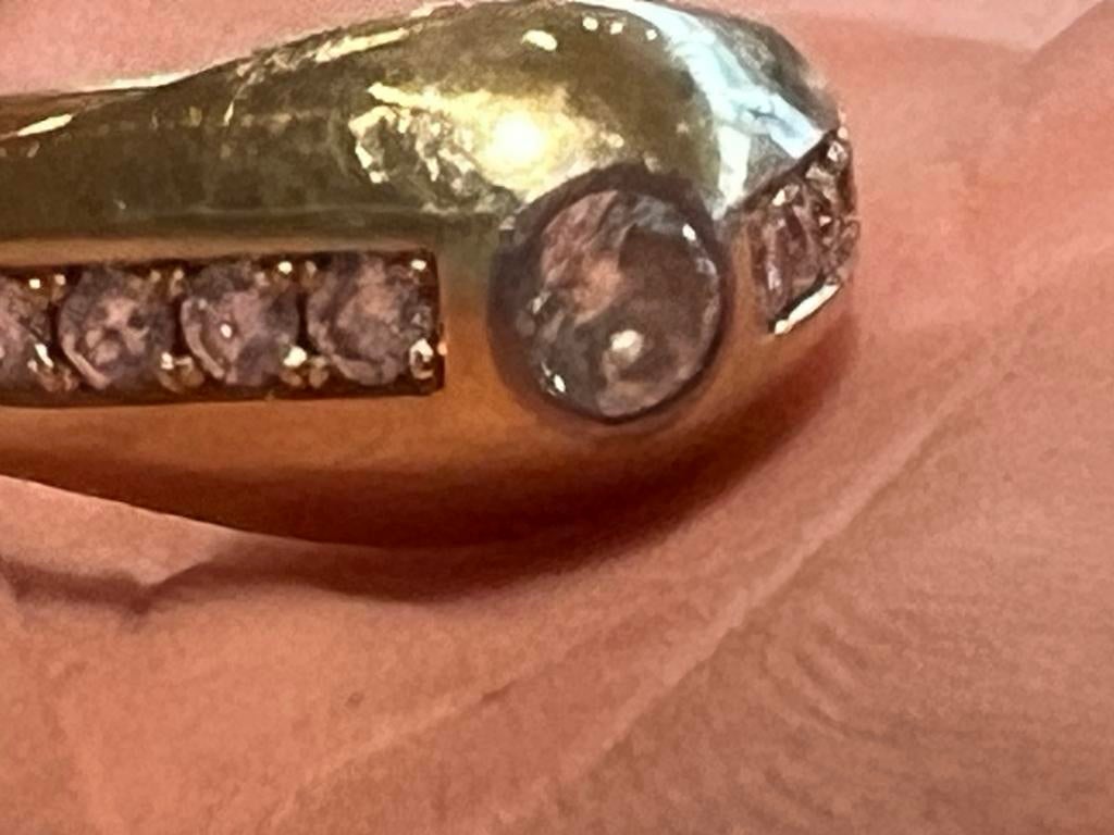 18 Karaat Gouden Ring met FL Diamanten, Gebruikt, Ophalen of Verzenden, 17 tot 18, Met edelsteen
