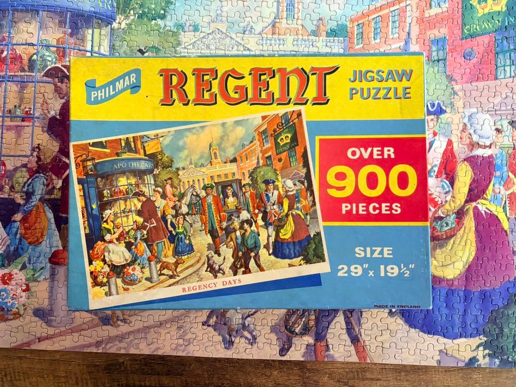 Vintage regent puzzel regency days, Ophalen of Verzenden, 500 t/m 1500 stukjes, Zo goed als nieuw