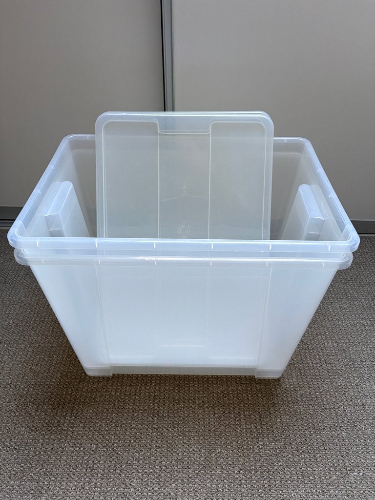 IKEA SAMLA Bakken met deksel (set van 2), Doe-het-zelf en Verbouw, Ophalen, Gebruikt, 50 tot 75 cm, Bak of Kist