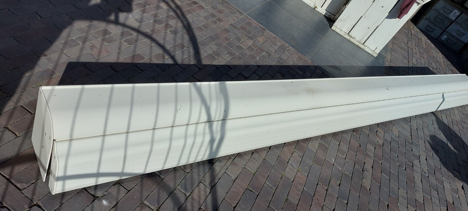 Elektrisch bedienbaar knikarmscherm - doek los op naad, Tuin en Terras, Ophalen, Gebruikt, Knikarmscherm, Elektrisch