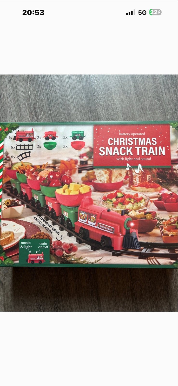 Kerst Snack Trein met Licht en Geluid - Feestdagen Plezier, Diversen, Ophalen of Verzenden, Nieuw