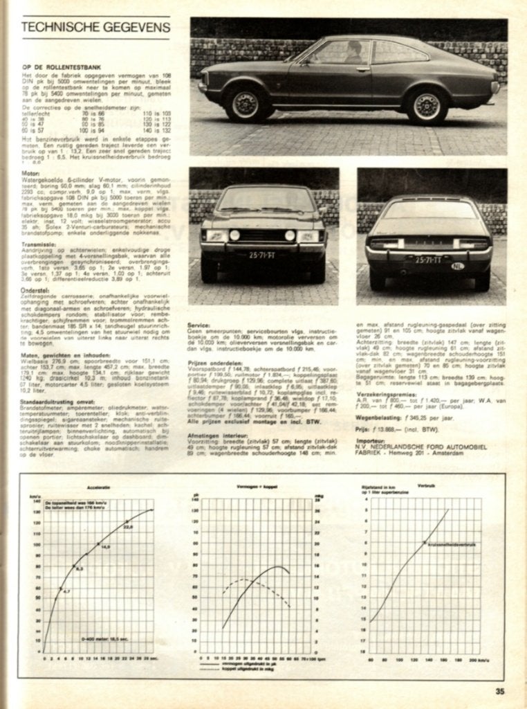 Autovisie test Ford Consul 2300 GT April 1972, Ophalen of Verzenden, Gelezen, Ford