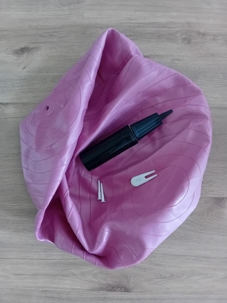 Roze yoga bal met pomp, Ophalen of Verzenden, Zo goed als nieuw, Fitnessbal