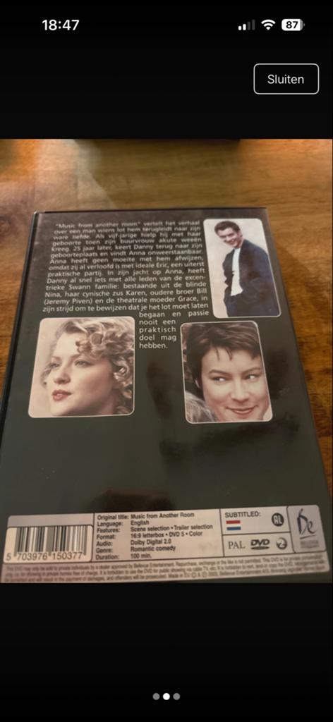 Music from Another Room DVD - Romantische Komedie, Cd's en Dvd's, Dvd's | Komedie, Alle leeftijden, Verzenden, Gebruikt, Romantische komedie