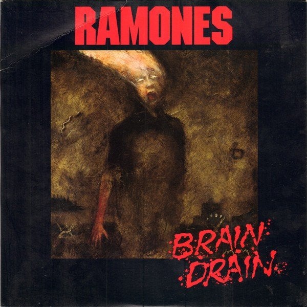 ramones / brain drain - punk - ZELDZAAM + binnenhoes, Cd's en Dvd's, Vinyl | Rock, LP, Gebruikt, Ophalen of Verzenden, Inclusief binnenhoes