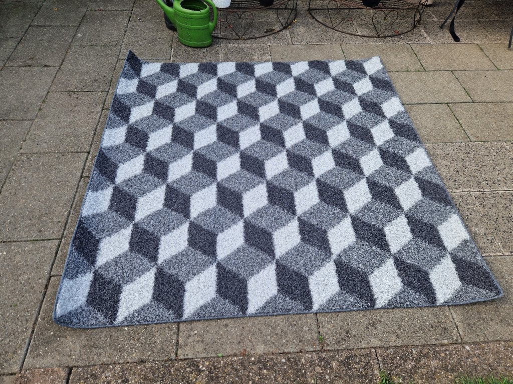 NIEUW modern weerbestendig zwart wit kunstgras kleed 2x2mtr., Tuin en Terras, Gras en Kunstgras, Ophalen of Verzenden, Nieuw, 20 m² of meer