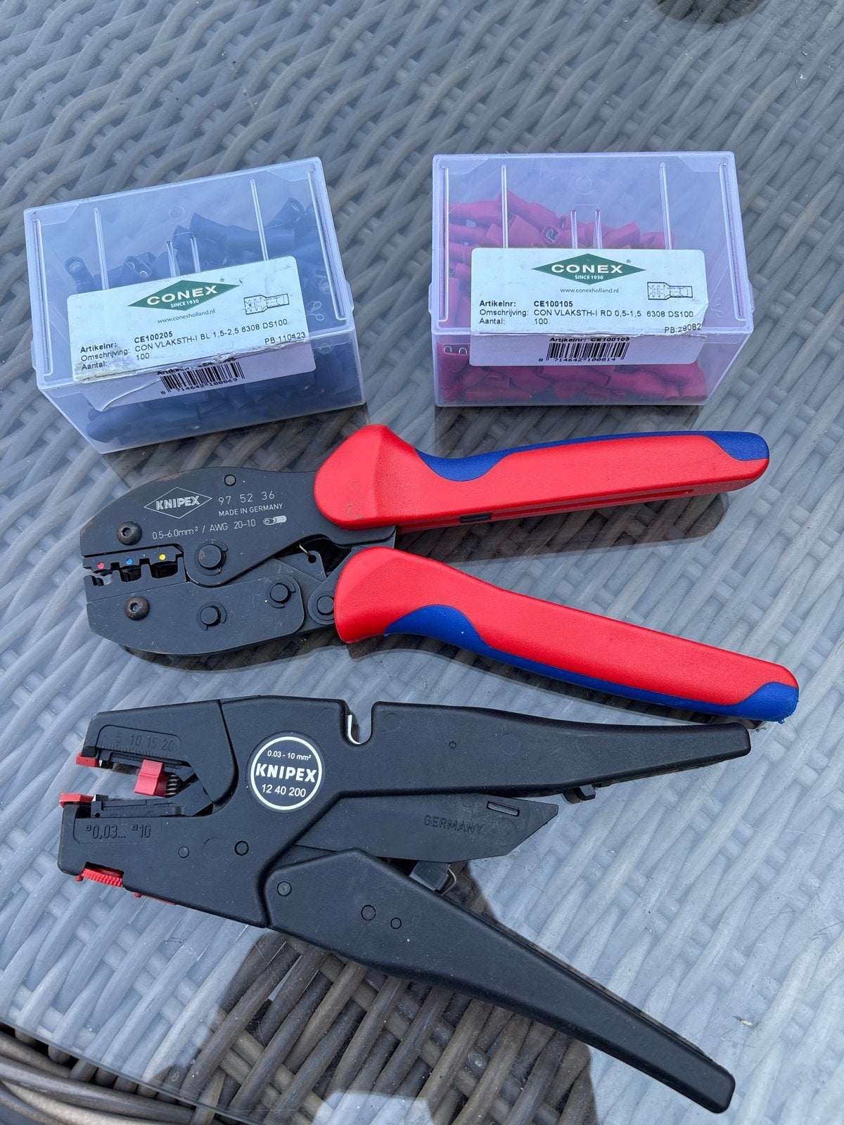 Knipex Tangen Set: Striptang en Krimptang met Klemmen, Ophalen of Verzenden, Zo goed als nieuw, Tang, Knipex