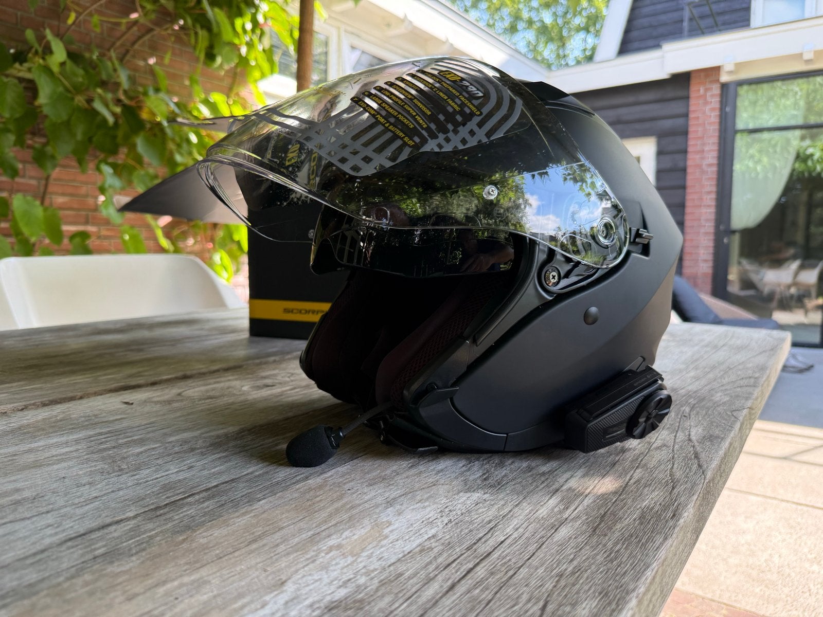 Scorpion EXO-230 Jethelm Mat Zwart M met Sena Spider ST mesh, Motoren, Kleding | Motorhelmen, Overige merken, M, Jethelm, Ophalen of Verzenden