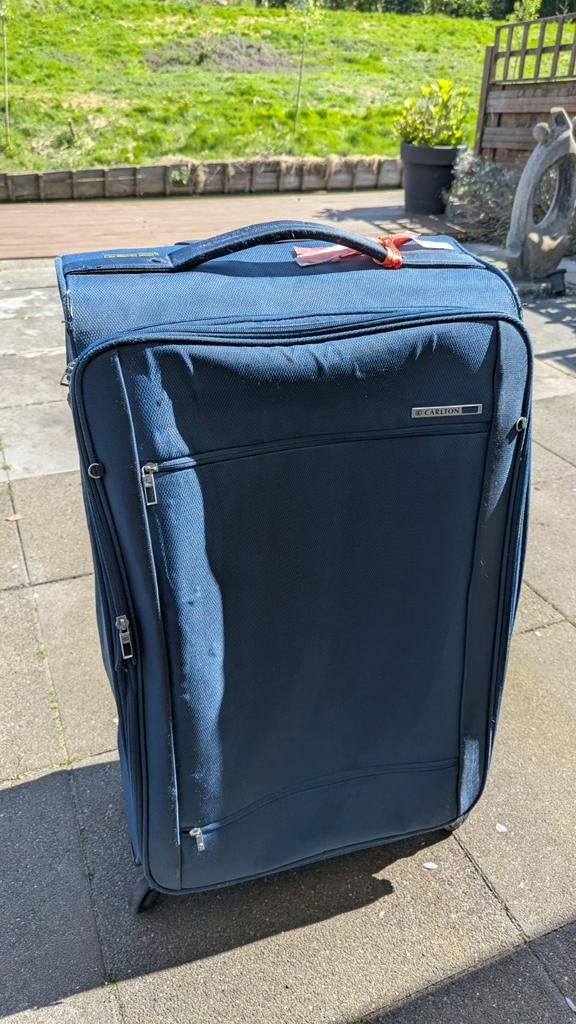 Carlton Donkerblauwe Softcase Reiskoffer - Groot Formaat, Ophalen, Wieltjes, Gebruikt, 20 tot 30 cm