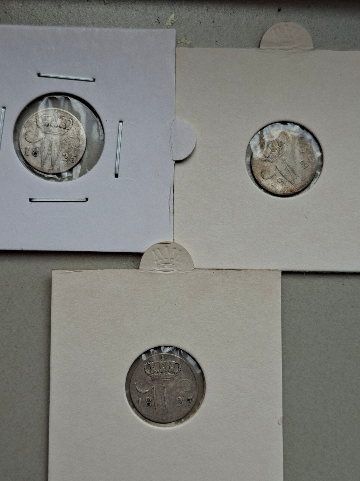5 cent 1825 b 1826 b 1827 u willem 1, Setje, Zilver, Ophalen of Verzenden, Koning Willem I