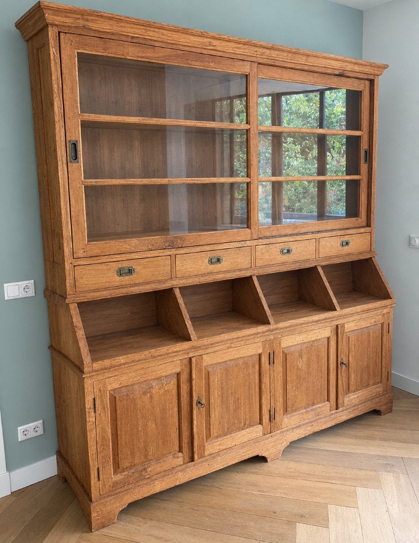 Grote grutteskast, winkelkast, apothekerskast, teak, Ophalen, -, 200 cm of meer, -