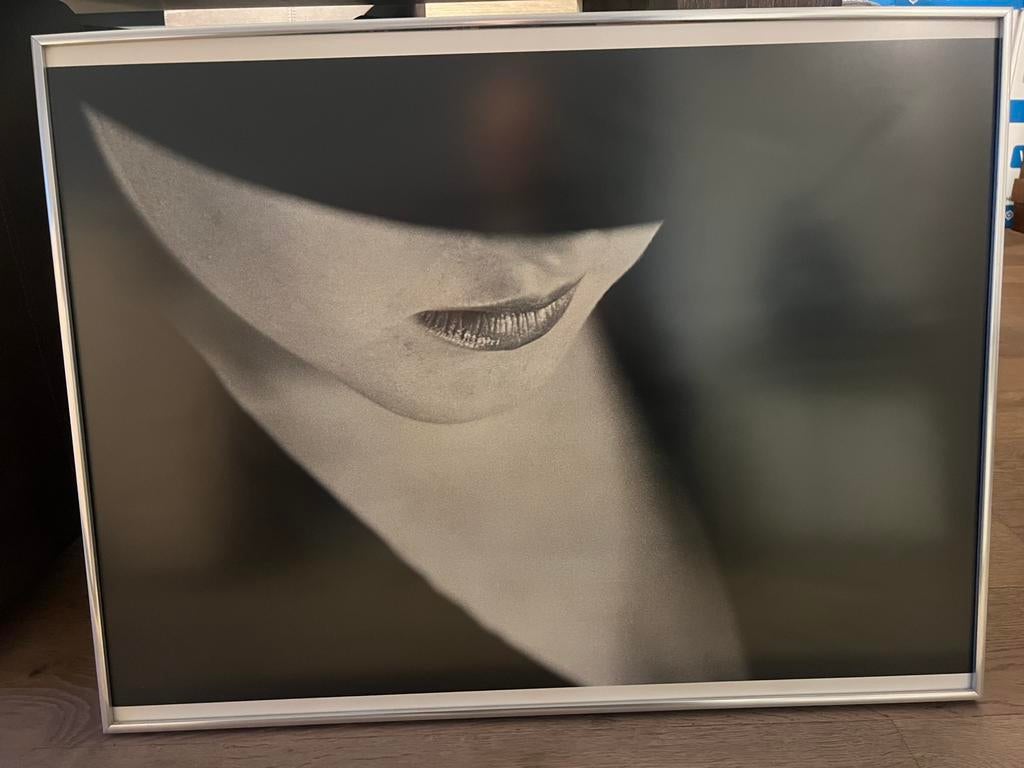 Foto van Dame met Hoed met aluminium lijst, Antiek en Kunst, Kunst | Tekeningen en Foto's, Ophalen