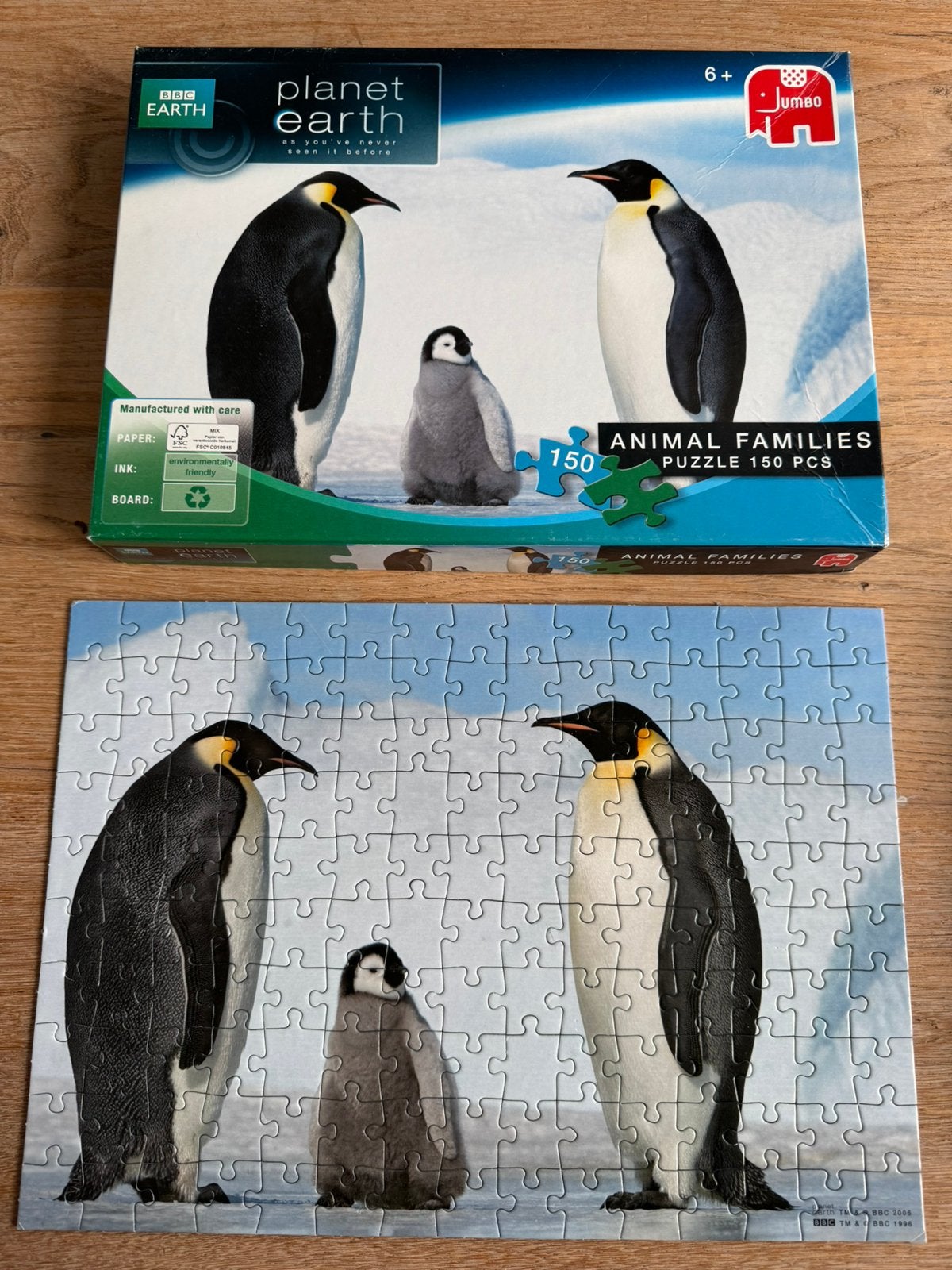 Planet Earth Puzzel - Pinguïn Familie - 150 stuks, Ophalen of Verzenden, Minder dan 500 stukjes, Zo goed als nieuw, Legpuzzel