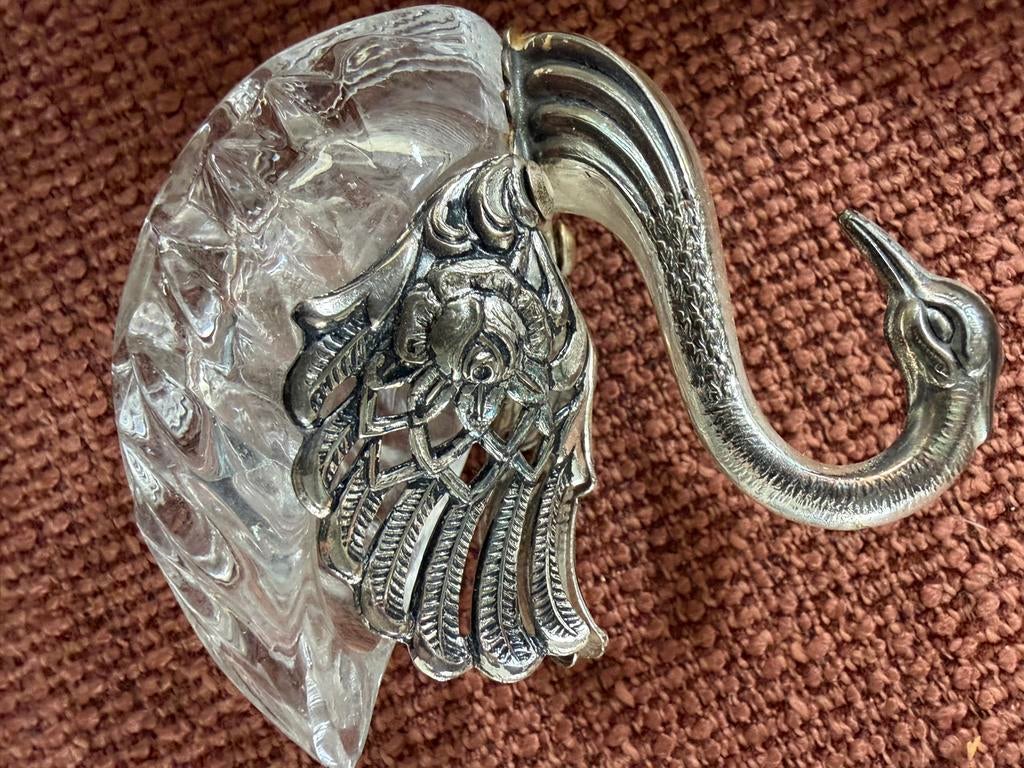 Decoratieve Zwaan van Glas en Metaal, Ophalen of Verzenden, Zo goed als nieuw