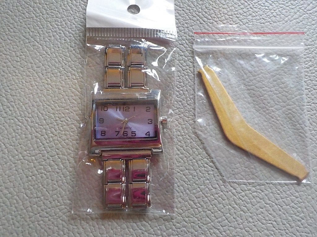 Italian charm bracelet horloge Uberry 9mm Italiaanse Bedels, Sieraden, Tassen en Uiterlijk, Armbanden, Staal, Nieuw, Ophalen of Verzenden