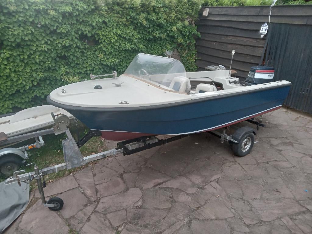 Almarine E14 speedboot oldtimer, Watersport en Boten, Speedboten, Gebruikt, Benzine, Minder dan 70 pk, Buitenboordmotor, Polyester
