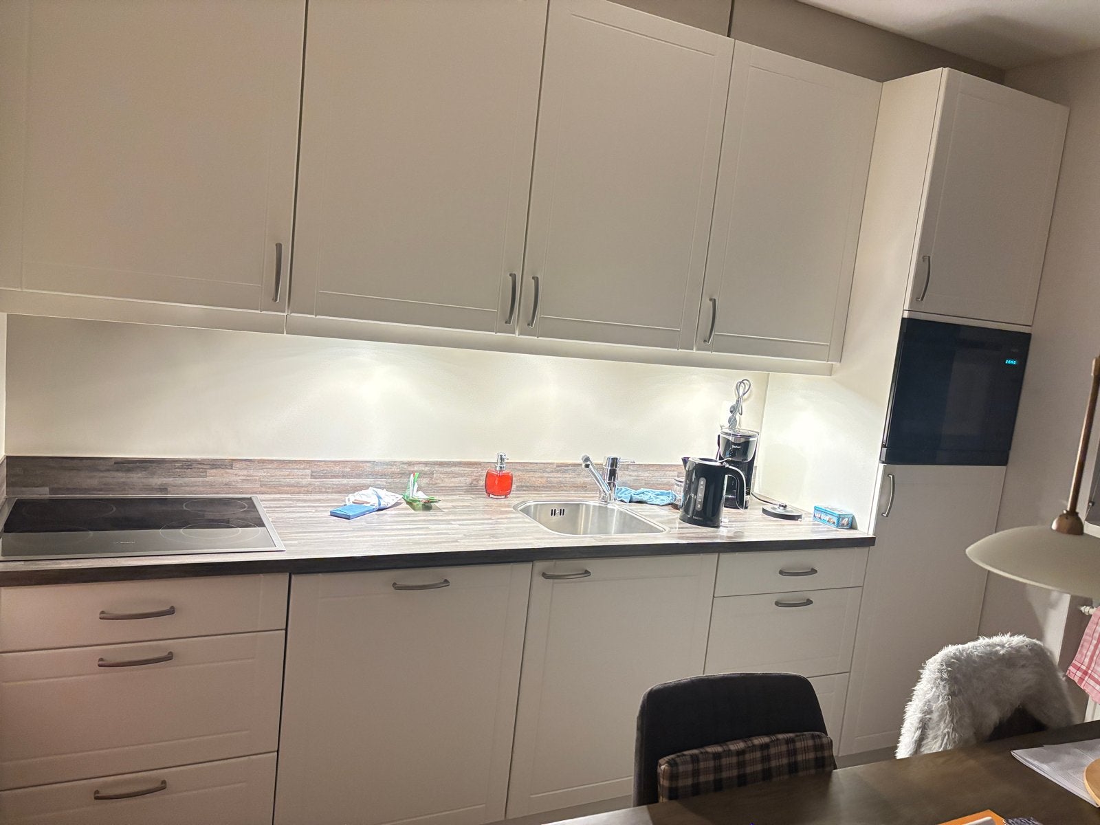 Complete keuken 3m met Bosch apparatuur en close-in boiler, Ophalen, Gebruikt, Wit, Enkelwandige keuken
