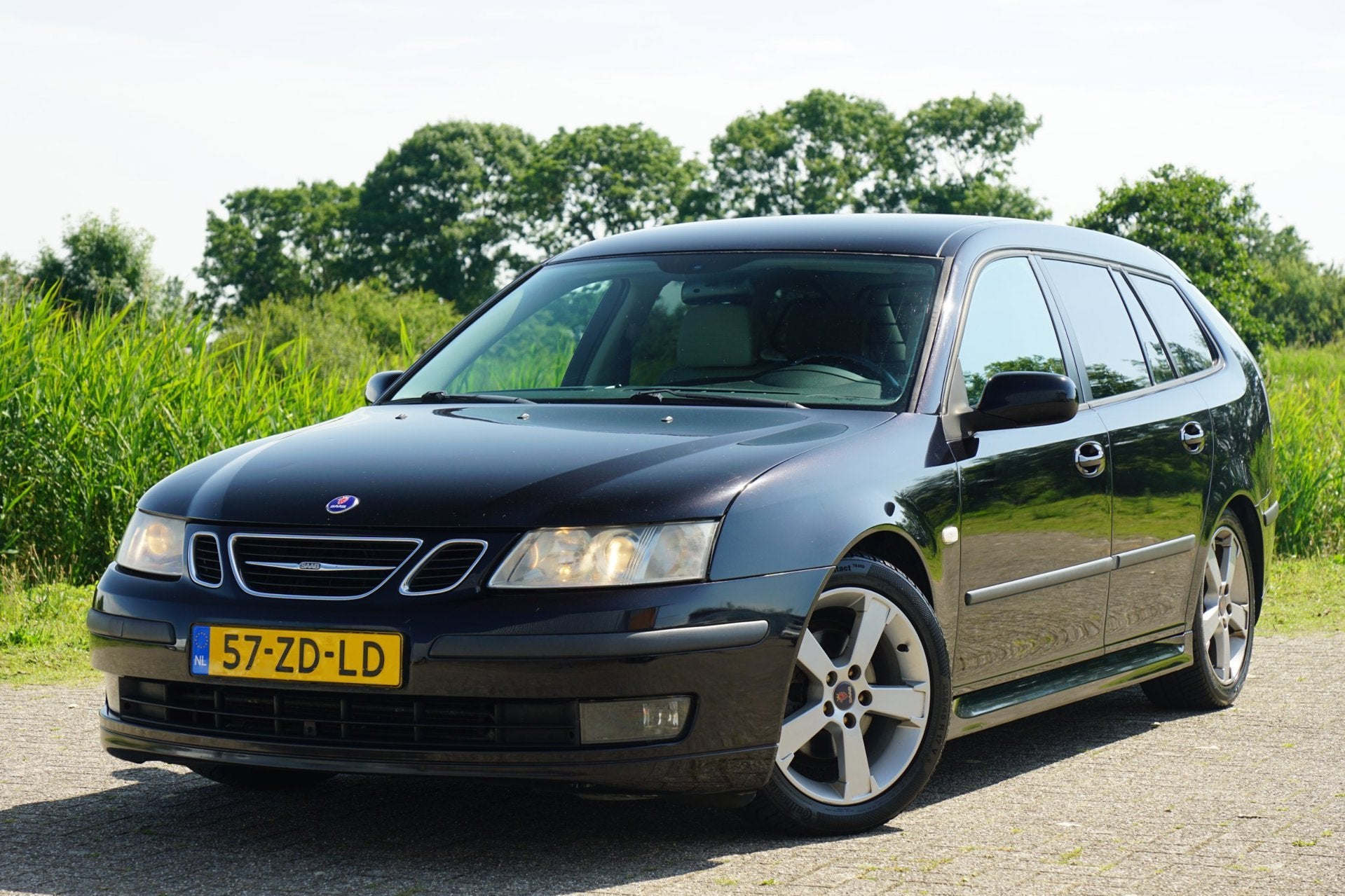 Saab 9-3 Sport Estate 1.8t Linear | Jet Black | Cruise/Xenon, Auto's, Saab, 1998 cc, Stof, Gebruikt, Beige